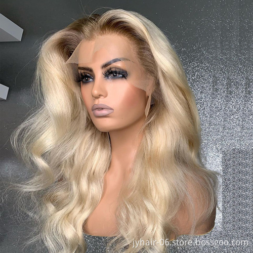 613 Full Lace Wig Human Hair,Brazilian 613 Blonde Full Lace Human Hair Wig,40 Inch 0mbre T4/613 Lace Front Wig Human Hair